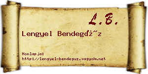 Lengyel Bendegúz névjegykártya